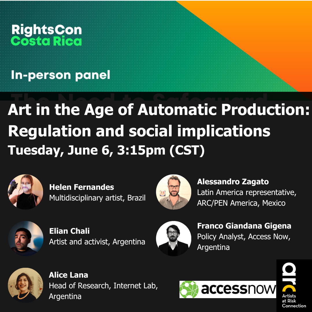 RightsCon 2023 Art in the Age of Automatic Production Regulation and Social Implications —