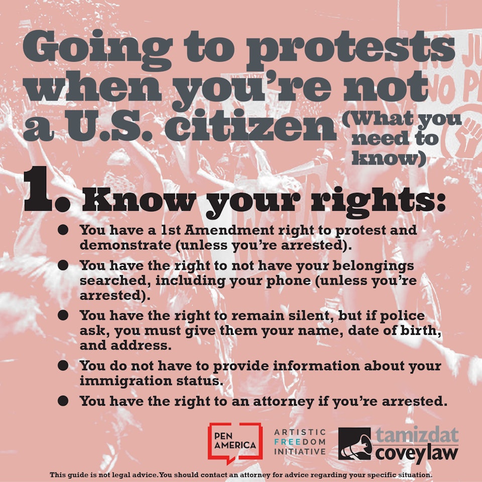 Know Your Rights Guide to Protesting for . Citizens — ARC